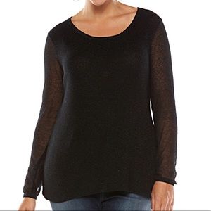 Plus Size Black Jennifer Lopez Lurex Sweater